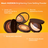 Live Tinted Hueskin Brightening Core Setting Powder in Shade Deep, Lightweight, Face Finishing Powder, Minimizes Pores, and Controls Shine for Extended Wear, 0.35 oz.