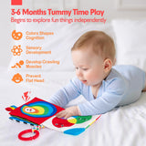 hahaland Baby Books 0-6 Months - 2PCS Infant Toys 0-6m Tummy Time Baby Toys Newborn Toys High Contrast Visual Development Sensory Baby Book Christmas Stocking Stuffers