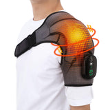 Cordless Shoulder Heating Pad, Heated Shoulder Wrap with Vibration, Shoulder Massager Heated Shoulder Brace for Women Men