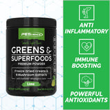 PEScience Greens & Superfoods Powder, Lime Flavor, 30 Servings, Natural Chlorophyll with Turkey Tail Mushroom & Fruit Extracts Blend