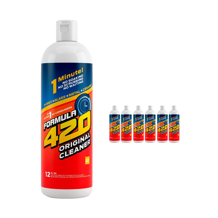 Formula 420 Original Cleaner 6 Pack | Glass Cleaner | Cleaner Value Pack | Safe on Glass, Metal, Ceramic, Quartz and Pyrex | Cleaner (12 oz - 6 Pack)
