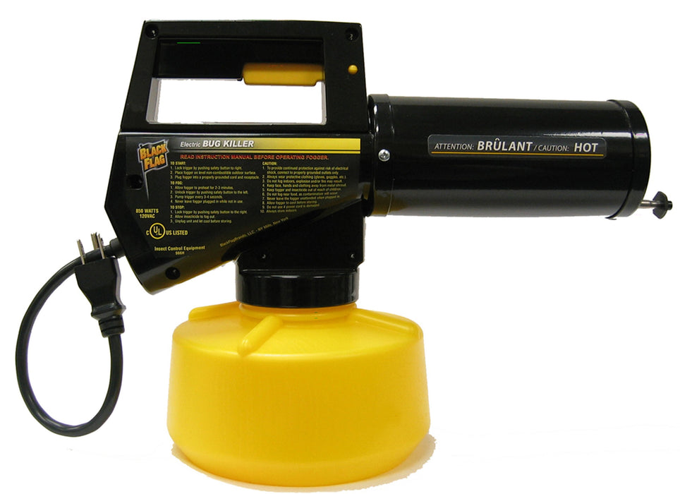 Black Flag 190107 Electric Insect Fogger for Killing and Repelling Mosquitoes, Flies, and Flying Insects Outdoors, Yellow & Black & 190255 32Oz Insect Fogger Fuel, 32 Ounce