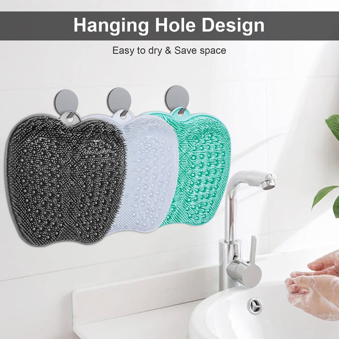 HONYIN XL Size Large Shower Foot Scrubber Mat- Cleans，Exfoliation，Massages Your Feet Without Bending, Foot Circulation & Relieve Tired Feet, Foot Scrubber for Use in Shower with Non-Slip Suction Cups