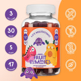 NAKED nutrition Kids Vitamin Gummies, Made in USA, GMO Free, Gluten-Free, Gelatin Free, Vegan, Kids Vitamins A, C, D, E, B6, B12, Zinc, 3 Fruit Flavors, 30 Day Supply