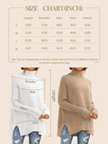 LILLUSORY Women's Christmas Red Turtleneck Oversized Holiday Tunic Fall Winter Sweaters Dress 2024 Batwing Pullover Knit Tops