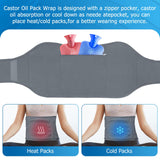 4Pack Castor Oil Pack for Knee, Neck and Abdomen, Reusable Compress Castor Oil Pack Wrap for Abdomen with Adjustable Elastic Strap Flannel Cotton Machine Washable Anti Oil Leak(Knee)