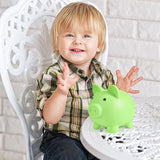 PJDRLLC Piggy Bank, Unbreakable Plastic Money Bank, Coin Bank for Girls and Boys, Medium Size Piggy Banks, Practical Gifts for Birthday, Easter, Christmas (Light Green)