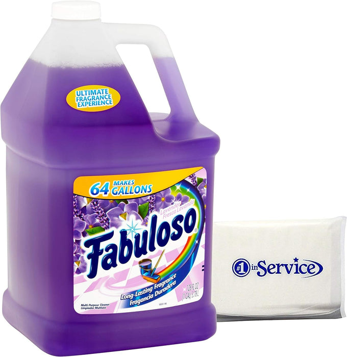 Number 1 In Service Fabolouso Makes 64 Gallons Lavender Purple Liquid Multi-Purpose Professional Household Non Toxic Fabolouso Hardwood Floor Cleaner Refill Wallet Tissue pack (2 Pack)