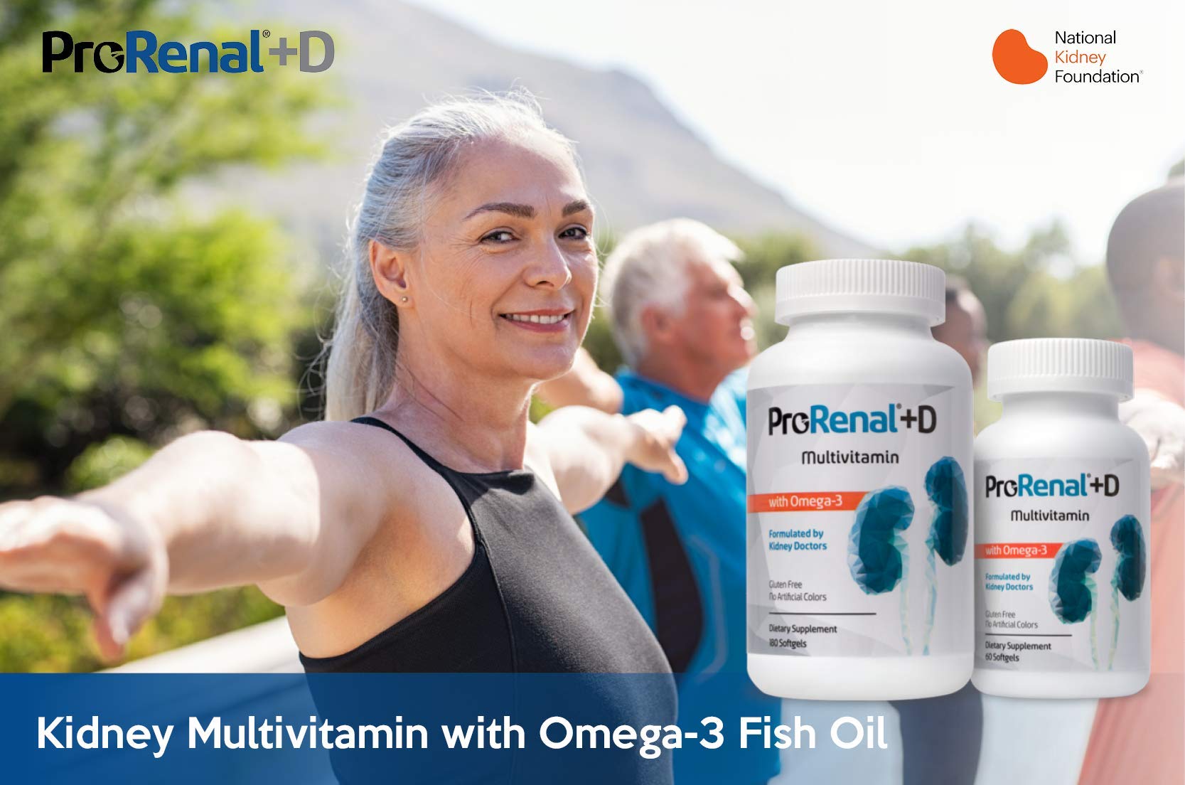 Prorenal ProRenal+D with Omega-3 Fish Oil Kidney Multivitamin 30-Day Supply ...