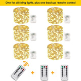 6-Pack 33FT 100 LED Fairy Lights Battery Operated with Remote & Timer, Fairy Christmas String Lights for Bedroom Decor, Waterproof 8 Modes Twinkle Lights for Room(Warm White)…