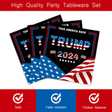 100 Pieces Trump 2024 Napkins 13 x 13 Inches Take America Back Trump 2024 Paper Napkins Disposable President Trump Cocktail Napkins Vivid Patriotic Colors