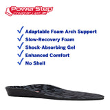 PowerStep Insoles, ComfortLast, Maximum Cushioning and Conforming Foam, Shock Absorbing Gel Inserts For Women and Men