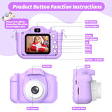 2024 Upgrade Unicorn Kids Camera for Girls, Christmas Birthday Gift for Girls Boys, 1080P HD Selfie Digital Video Camera for Toddlers, Cute Portable Little Girls Boys Gifts Toys for 3 4 5 6 Years Old