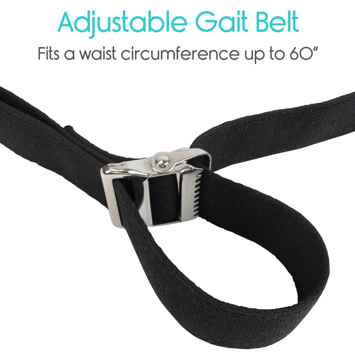 Vive Gait Belt (60 Inch) - Transfer Assist Device for Caregiver, Nurse, Therapist, Seniors, Elderly, Bariatric, Occupational and Physical Therapy - Medical Nursing Safety - Walking & Standing Aid