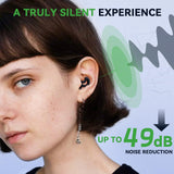 RelaxCharm Ear Plugs for Sleeping Noise Cancelling Up to NRR49dB-Ultra Soft, Reusable Silicone Ear Plugs for Sleep Snoring Blocking, Side Sleepers-10 Ear Tips in XS/S/M/L/Double Layer-Black