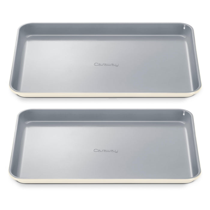 Caraway Non-Stick Ceramic Medium Baking Sheet - Naturally Slick Ceramic Coating - Non-Toxic, PTFE & PFOA Free - Perfect for Baking, Roasting, and More - Medium (15" x 10") - Cream