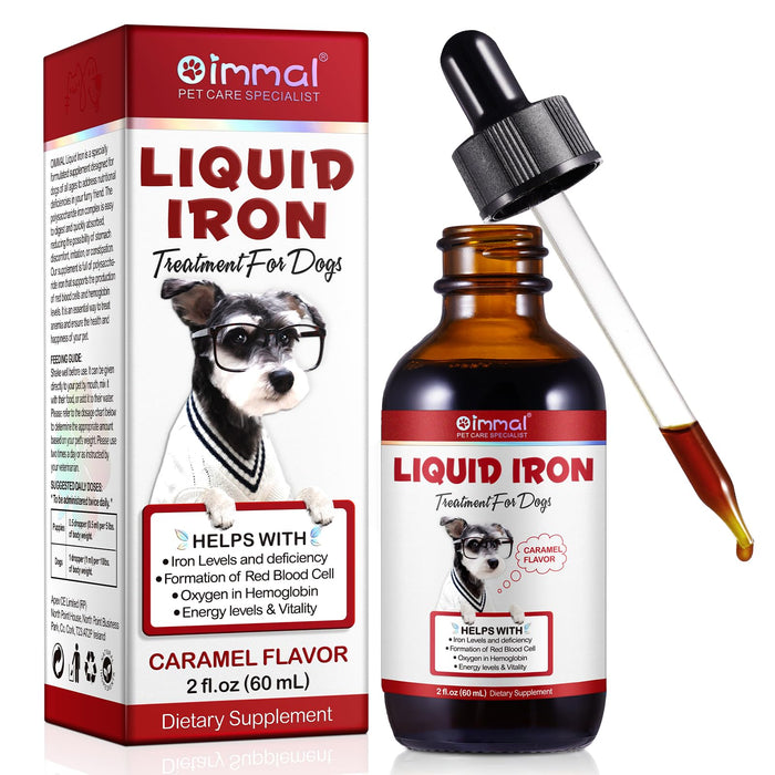 Liquid Iron Supplements for Dogs,LiquiI Iron with Vitamin C and B12,Supports Anemia, Low Enery Levels and Lethargy,Promotes Blood Health, Helps with Formation of Red Blood Cell