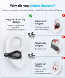 Boytond Ultra Open Ear Clip Earbuds - Over The Ear Headphones Wireless Bluetooth, Waterproof Bone Conduction Earbuds for Fitness and Running, Secure Fit for Small Ears, Sweat-Resistant for Workouts