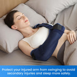 Velpeau Arm Sling with Waist Strap -Ventilated & Breathable Support Brace for Shoulder, Rotator Cuff, Elbow, Hand injury (Mesh-Blue, Left, Medium)