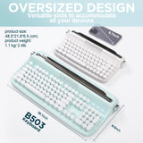 YUNZII ACTTO B503 Wireless Typewriter Keyboard, Retro Bluetooth Aesthetic Keyboard with Integrated Stand for Multi-Device (B503, Sweet Mint)