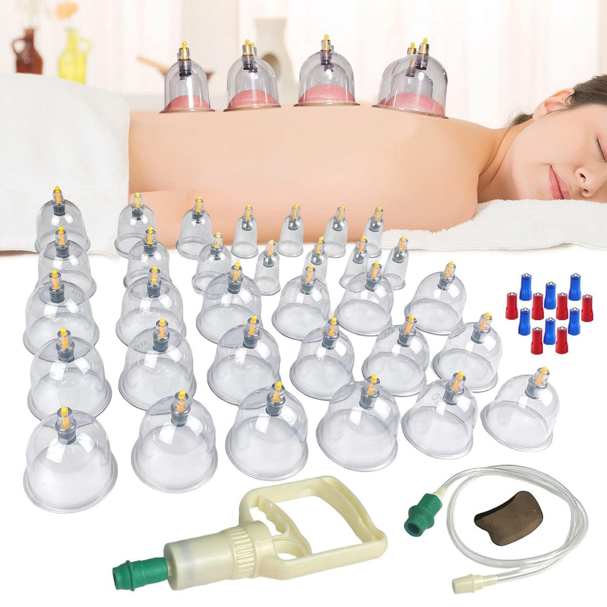 AIKOTOO Cupping Therapy Set with Pump 32 Massage Cups Cupping Set Acup