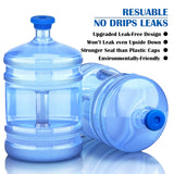 5 Gallon Water Jug Cap Reusable, Non-Spilling 55mm Water Bottle Dispenser Caps, Silicone 5 Gal Jug Replacement Caps Lids Anti Splash (Ocean Blue, 3 Pack)