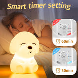 Onefire Dog Gift Night Lights for Kids, Remote+16 Colors Led Night Light Lamp, Dimmable Dog Kids Night Light, Rechargeable Timer Cute Night Light for Baby Nursery, Kawaii Silicone Dog Christmas Gifts