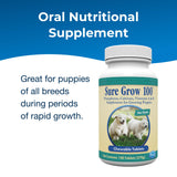 Pet-Ag Sure Grow 100 - Promotes Optimal Bone Development in Puppies Eight Weeks and Older - With Calcium, Phosphorus, and Vitamins A & D - 100 Chewable Tablets