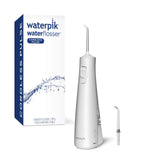 Waterpik Cordless Pulse Portable Water Flosser Bundle with 2 Classic Jet Tips, Rechargeable Battery, USB Charger, WF-20 White and Gray