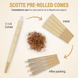 Scotte Pre-rolled Cones | 40 Pack 1-1/4 Size Rolling Papers with Tips & Packing Tube, 4 Hole Pre-rolled Cones Storage Case/Cigarette Case, Smoking Accessories Kit (40 cones+4 hole case)