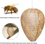 4 Pack Wasp Nest Decoy Hanging Fake Wasp Deterrent Decoy for Wasps Hornets Yellow Jackets Repellent Nest for Carpenter Bee Outdoor Fake Trap