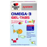 Doppelherz system OMEGA-3 family Gel Tabs - Contains 180 mg DHA, a building block of the brain, as a daily portion (2 gel tabs) - 60 tabs