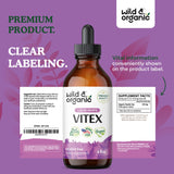 Vitex Supplement for Women - Organic Chasteberry Tincture - Vegan, Alcohol Free Chaste Tree Berry Drops - 4 fl oz