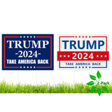 Probsin Trump 2024 Yard Sign 2 Pack Double Sided 12" x 17" with H-Stakes Blue and White Signs Take America Back Voted for Trump Outdoor Decorations for Yard, Lawn, Garden, Window, Party Supplies