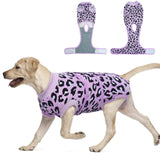 FUAMEY Recovery Suit for Dogs After Surgery,Soft Breathable Dog Bodysuit E-Collar & Cone Alternative Surgical Suit,Male Female Dog Neuter Spay Suits Anti Licking Wounds Onesie Purple Leopard XXL