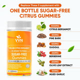 VVN Naturals 2900mg Citrus Bergamot Blend 25:1 Extract Gummies (Italy Sourced & Manufactured in USA) for Immune System Support & Healthy Aging with Guggul, Pine Bark & More | Sugar-Free, 60 ct.