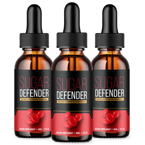 Sugar Defender Drops - Official Formula - Sugar Defender Supplement Drops Extra Strength Advanced Formula, Sugar Defender 24 Liquid Drops, SugarDefender with Chromium Support, New 2023 (3 Bottle)