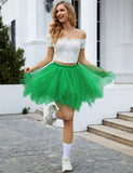 Bridesmay Christmas Costumes for Girls Tutu Skirt Cosplay Party Multi-Layer Frilly Green-S