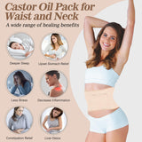 Castor Oil Pack Wrap, Reusable Organic Castor Oil Packs Kit for Liver Detox with Elastic Band, Castor Oil Pack Compress Kit for Waist and Neck, Machine Washable, Anti Oil Leak (Oil NOT Included)