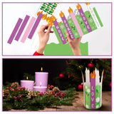 Buryeah 24 Set Christmas Advent Wreath Craft Kits for Kids Stand Up Advent Wreath Craft Kits with Christ Joy Peace Love Hope Candle Stickers Holly Leaves Berry Stickers for Christmas Advent Activities