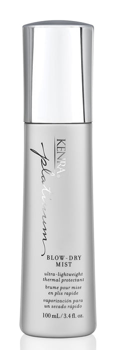 Kenra Platinum Blow-Dry Mist | Ultra-Lightweight Thermal Protectant | Detangles, Smooths, & Softens | Eliminates Frizz & Resists Humidity | Fine To Medium Hair | 3.4 fl. oz