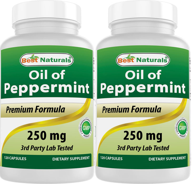 Best Naturals Peppermint Oil 250 mg 120 Capsules (120 Count (Pack of 2))