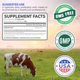 Colostrum 1,000mg (Non-GMO) 30% IgG Immunoglobulins - Immune System Support, Gut Health & Respiratory Health Supplement - Low Heat Processed Bovine Colostrum - 120 Capsules - No Powder or Pills