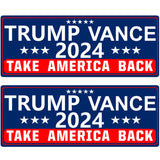 Shmbada Trump Vance 2024 Take America Back Magnetic Bumper Sticker for Cars - Support Trump Vehicle Magnet Sign Decal, Blue 10 x 3.5 Inches (Trump Vance 2 PCS)