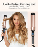 2 Inch Extra Long Barrel Curling Iron for Long Hair, Large Barrel Curling Wand Ceramic Tourmaline Dual Voltage