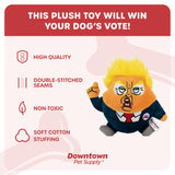 Downtown Pet Supply President Chomp Political Dog Toy - Novelty Political Parody, Dog Chew Toy with Squeaker - Trump Dog Toy Plush Design with Double Stitching