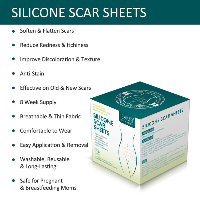 Silicone Scar Sheets (1.6” x 120” Roll-3M), Silicone Scar Tape Roll, Scar Silicone Strips, Reusable, Professional Scar Removal Sheets for C-Section, Surgery, Burn, Keloid, Acne et