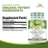 Organic Veda Amla Capsules - 1000mg, 300 Capsules Organic Whole Fruit Amla Powder - Natural Vitamin C for Immunity, Skin Radiance, Antioxidants - Vegan, Non GMO, Raw Vitamin C Supplements