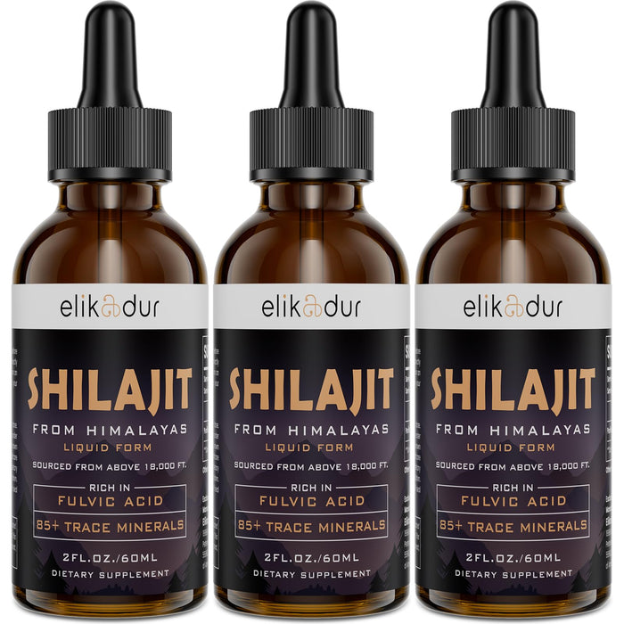 Shilajit Resin Organic Liquid Supplement, Shilajit Himalayan Organic, Shilajit Resin Drop, Shilajit Drop Contain 85 Trace Minerals, Alternative to Resin & Capsules,180 ml