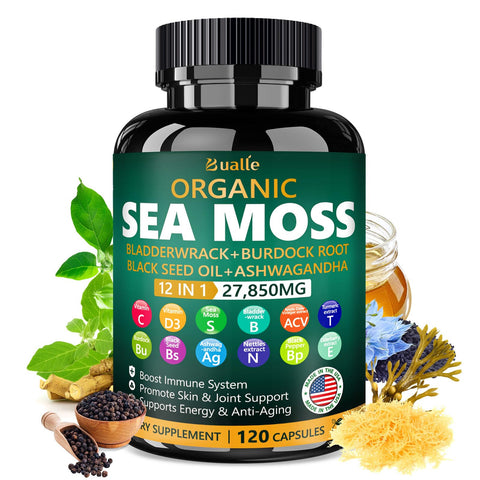Bualle Organic Sea Moss Capsules(120 Capsules)
